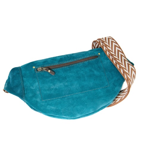 Turkusowa welurowa nerka skórzana od LadyBuQ Art.