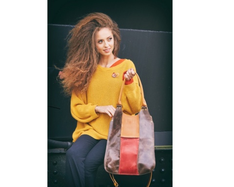 Skórzana kolorowa torebka wykonana ręcznie Ladybuq