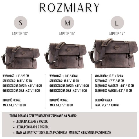 Skórzana torba na laptopa wykonana ręcznie