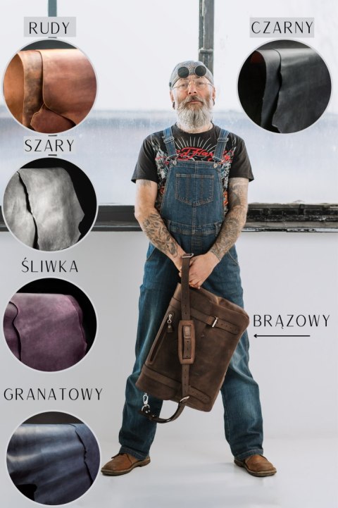 Skórzana torba na laptopa wykonana ręcznie