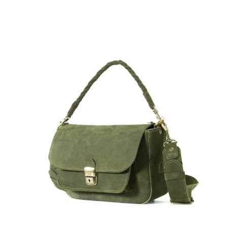 Torebka skórzana Lara w kolorze zielonym