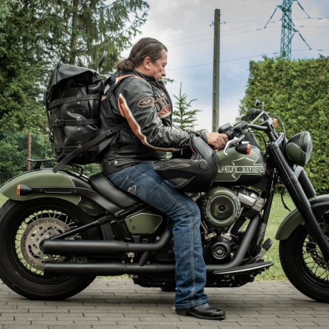 Skórzany Plecak Motocyklowy XXL Vintage 30L - 40L LadyBuQ Art Studio