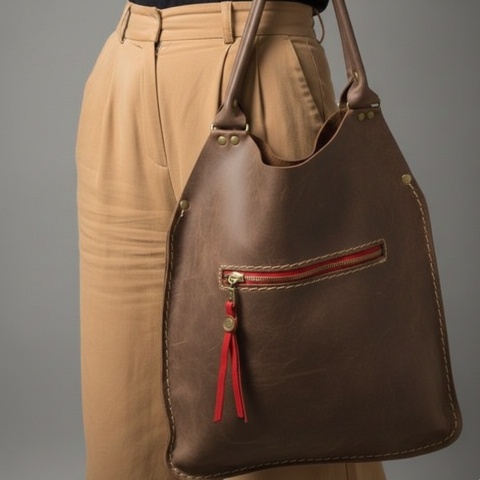 Handmade leather purse SLIM NOIR