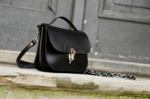 Skórzana torebka Pati L czarna od Ladybuq Art Studio