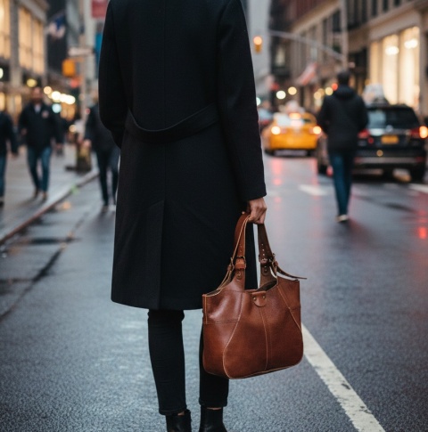 Leather handbag Merlot – a handcrafted brown handbag made from genuine leather