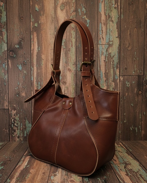 Leather handbag Merlot – a handcrafted brown handbag made from genuine leather