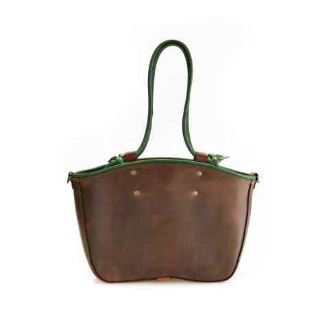 Torebka typu shopper kuferek w kolorze brązowym