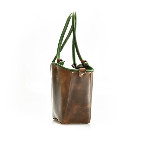 Torebka typu shopper kuferek w kolorze brązowym