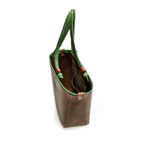 Torebka typu shopper kuferek w kolorze brązowym