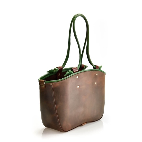 Torebka typu shopper kuferek w kolorze brązowym