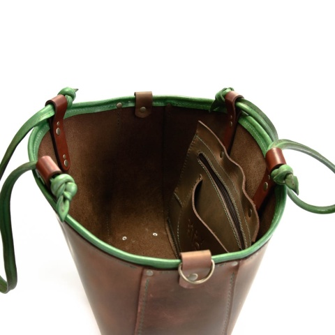 Torebka typu shopper kuferek w kolorze brązowym