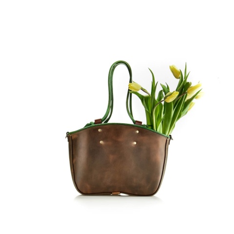 Torebka typu shopper kuferek w kolorze brązowym