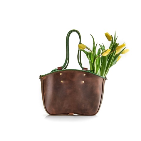 Torebka typu shopper kuferek w kolorze brązowym