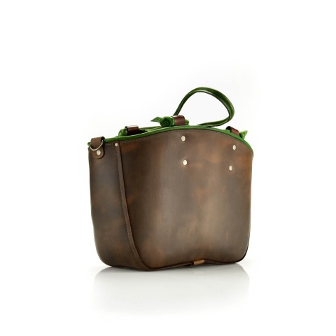 Torebka typu shopper kuferek w kolorze brązowym