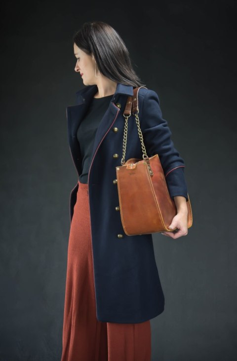 Leather bag Kuferek ginger color Leather bag Kuferek ginger color