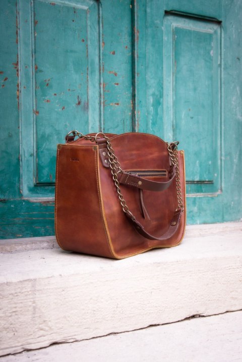 Leather bag Kuferek ginger color Leather bag Kuferek ginger color