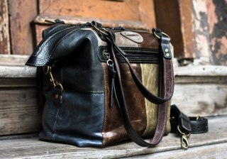 Leather patchwork bag Cora