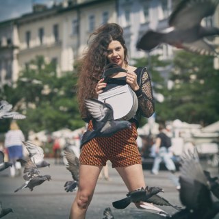 Stylowa skórzana torba Biało Szara Inez, torebka z naturalnej skóry z nowej kolekcji od Ladybuq Art