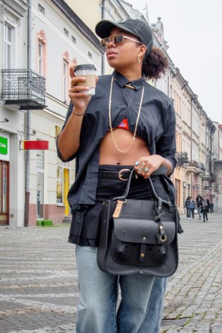 Leather bag Elaine black color