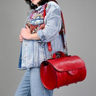 Leather purse Meggy red color