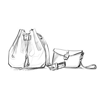 Leather bucket bag Maja color brown