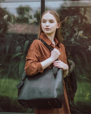 Oryginalna skórzana torebka z plecionymi paskami - nowa odsłona Alicji od Ladybuq Art