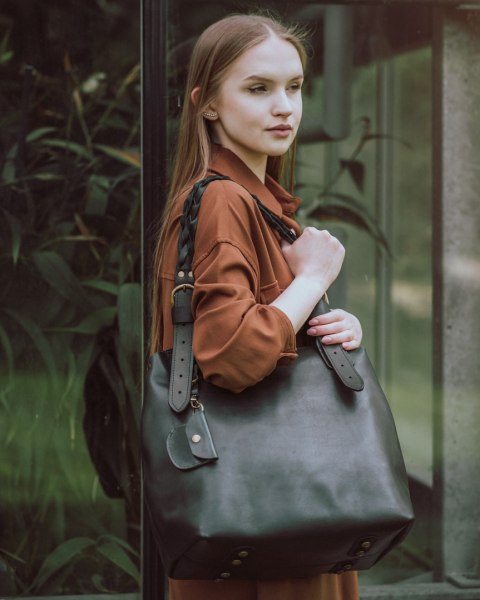 Oryginalna skórzana torebka z plecionymi paskami - nowa odsłona Alicji od Ladybuq Art