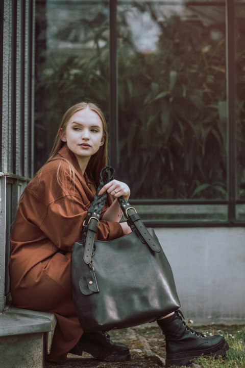 Oryginalna skórzana torebka z plecionymi paskami - nowa odsłona Alicji od Ladybuq Art