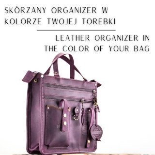 Skórzany organizer z dużą kieszenią w kolorze twojej torebki