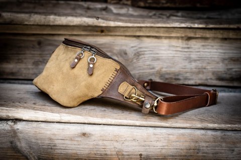 Nerka ręcznie wykonana z naturalnej skóry w kolorach Khaki i Brąz Nerka ręcznie wykonana z naturalnej skóry w kolorach Khaki i Brąz