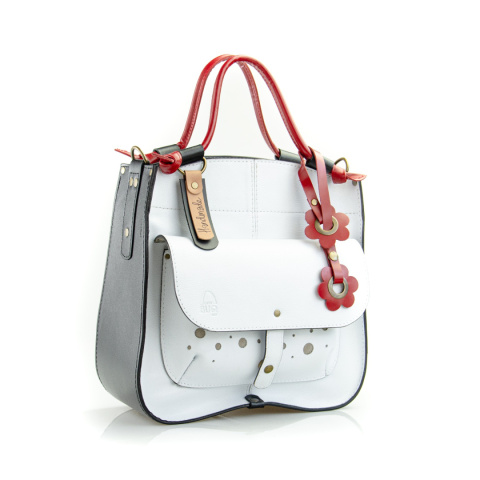Leather purse Elaine color white and red Leather purse Elaine color white and red