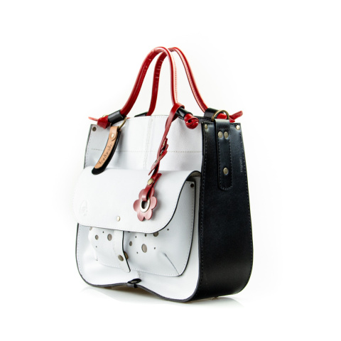 Leather purse Elaine color white and red Leather purse Elaine color white and red