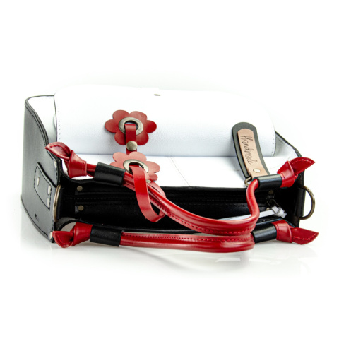Leather purse Elaine color white and red Leather purse Elaine color white and red