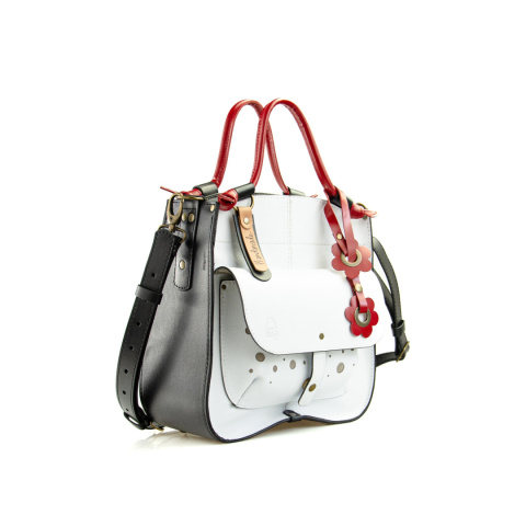 Leather purse Elaine color white and red Leather purse Elaine color white and red