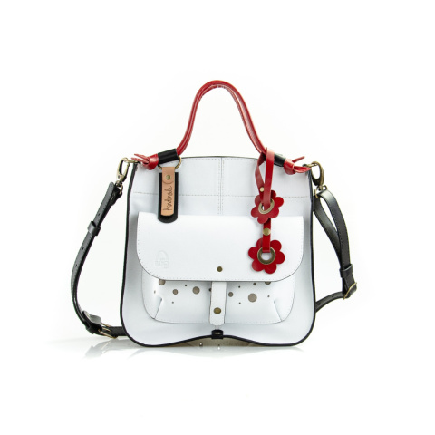 Leather purse Elaine color white and red Leather purse Elaine color white and red