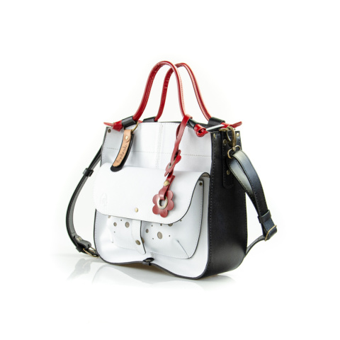 Leather purse Elaine color white and red Leather purse Elaine color white and red