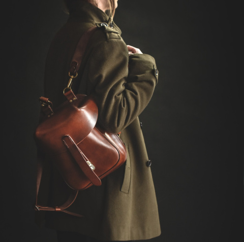 Skórzana kawaleryjka plecak ręcznie wykonany z skóry juchtowej