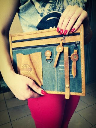 Leather organizer in color of your bag