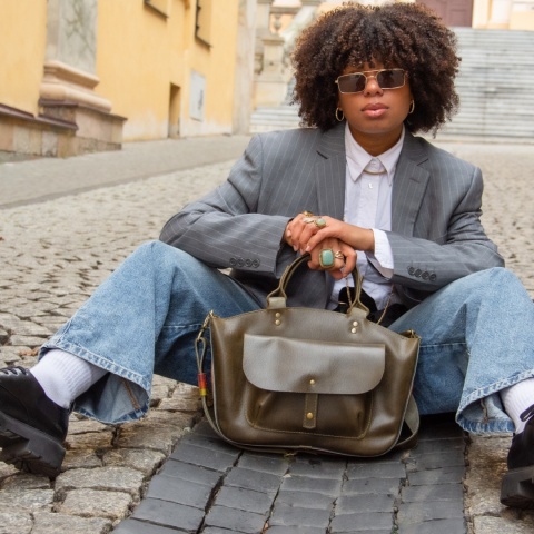 Leather and suede purse Kuferek new collection