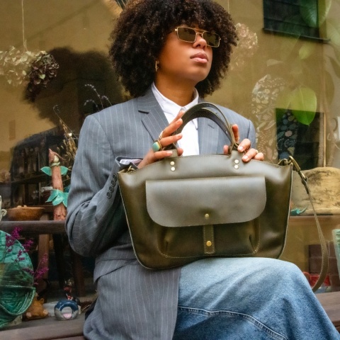 Leather and suede purse Kuferek new collection