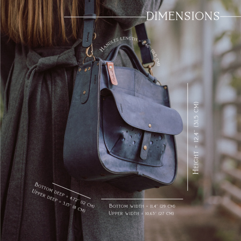 Leather bag Elaine color navy blue Leather bag Elaine color navy blue