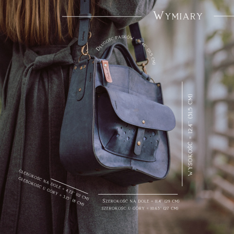 Leather bag Elaine color navy blue Leather bag Elaine color navy blue