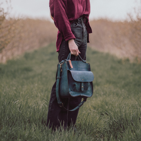 Leather bag Elaine color navy blue Leather bag Elaine color navy blue