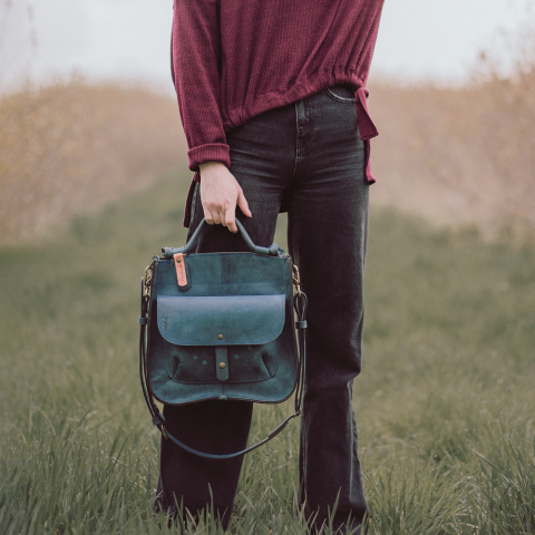 Leather bag Elaine color navy blue Leather bag Elaine color navy blue