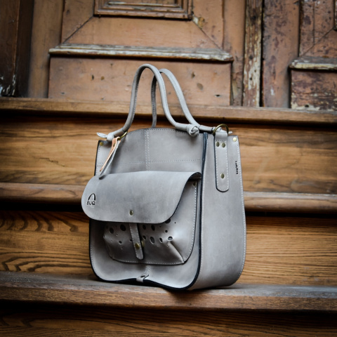 Leather bag Elaine color grey Leather bag Elaine color grey