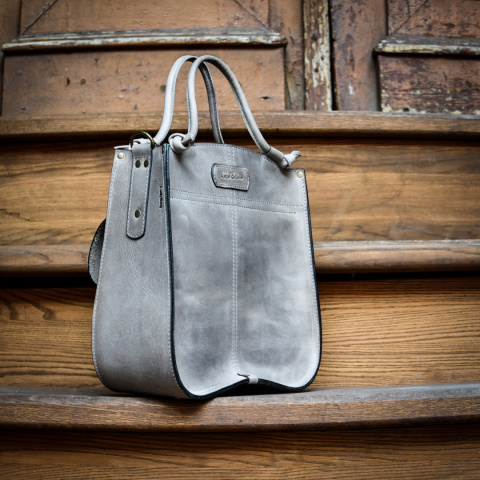 Leather bag Elaine color grey Leather bag Elaine color grey