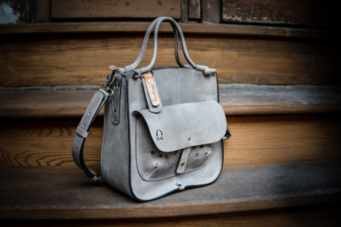 Leather bag Elaine color grey Leather bag Elaine color grey