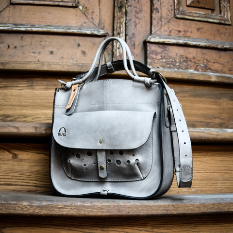 Leather bag Elaine color grey Leather bag Elaine color grey