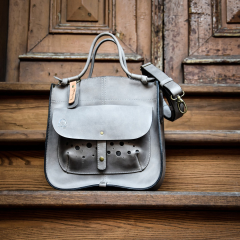 Leather bag Elaine color grey Leather bag Elaine color grey