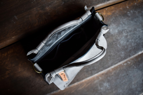 Leather bag Elaine color grey Leather bag Elaine color grey